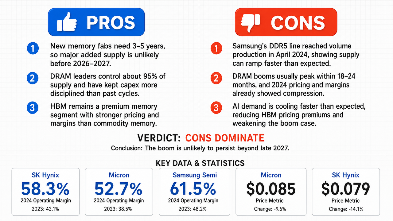 AI Debate Infographic: The current boom in the memory chip sector, characterized by high prices…
