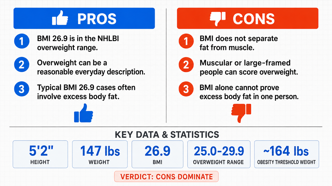 AI Debate Infographic: An individual who is 5 feet 2 inches tall and weighs 147 pounds is not…