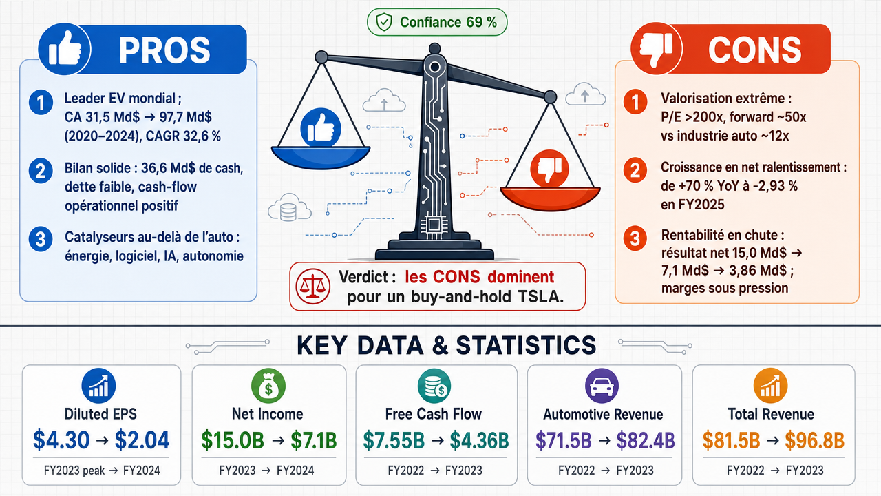 AI Debate Infographic: should I buy and hold Tesla ?
