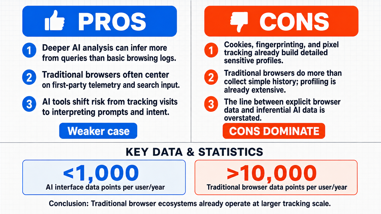 AI Debate Infographic: Perplexity Comet's AI-driven analysis of user data poses a greater privacy…