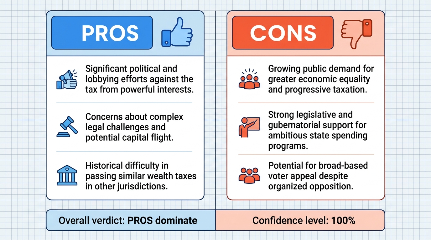 AI Debate Infographic: The proposed California one-time 5% wealth tax on billionaires will not…