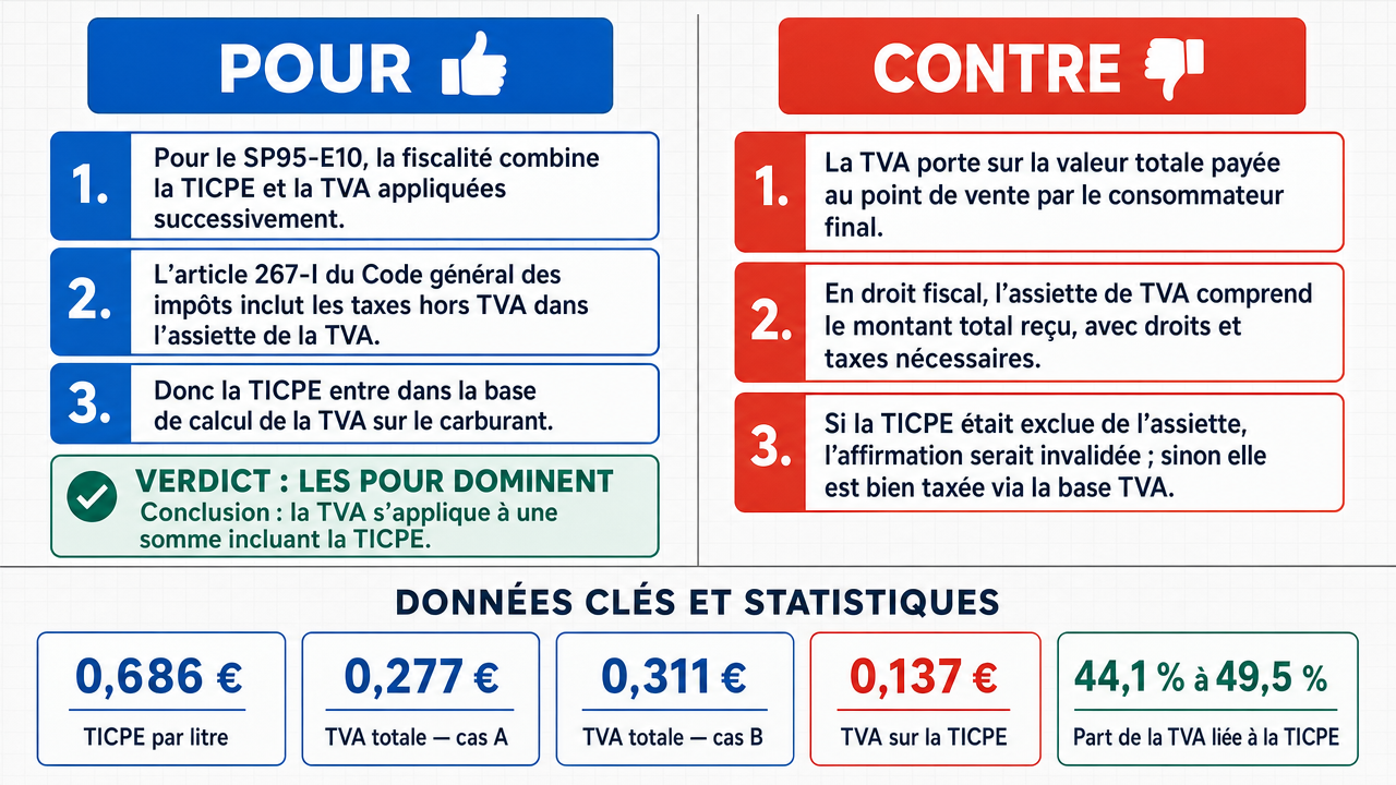 AI Debate Infographic: En France, la TVA est appliquée sur la taxe intérieure de consommation sur…