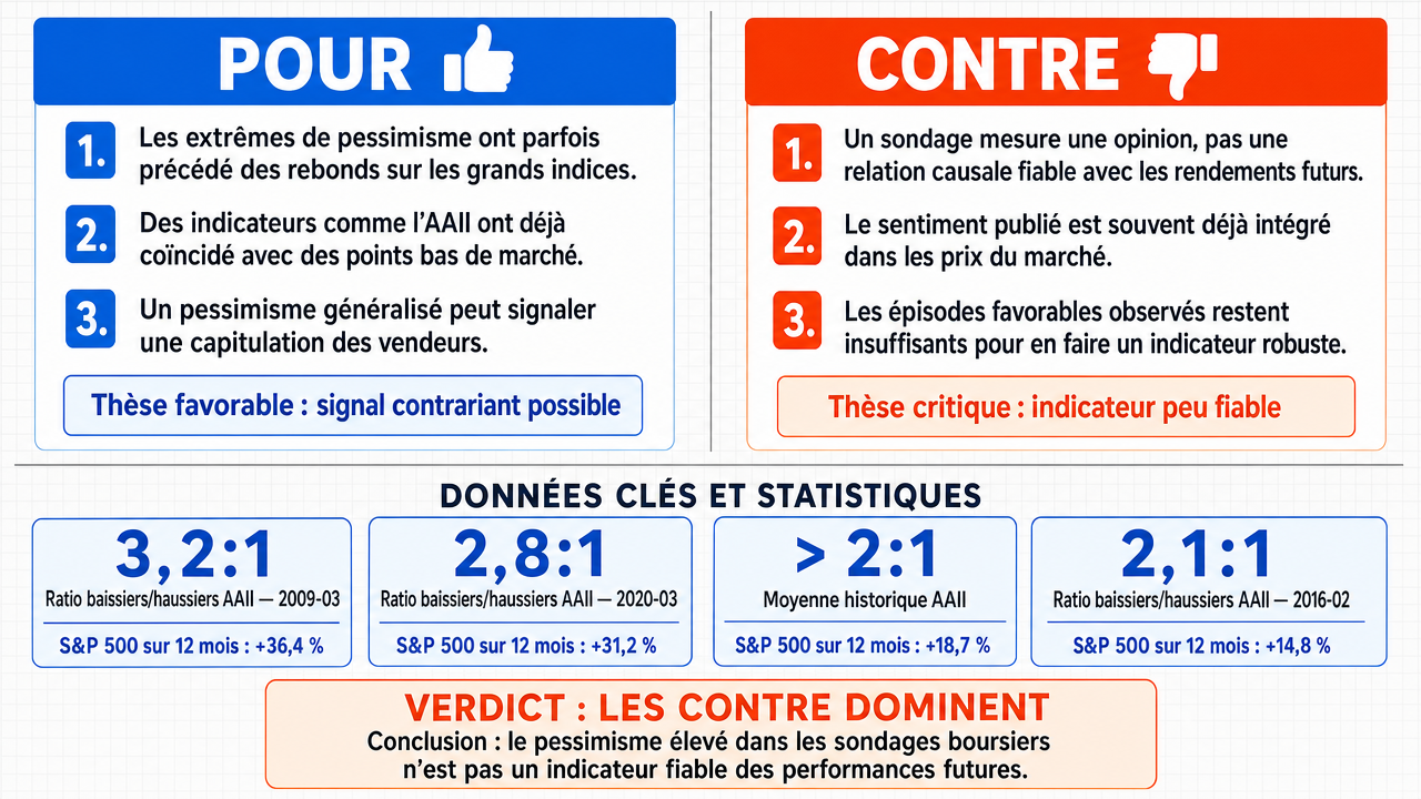 AI Debate Infographic: Le pessimisme élevé des investisseurs dans les sondages boursiers est…