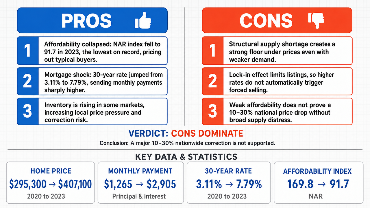AI Debate Infographic: The US housing market will experience a significant correction, with prices…