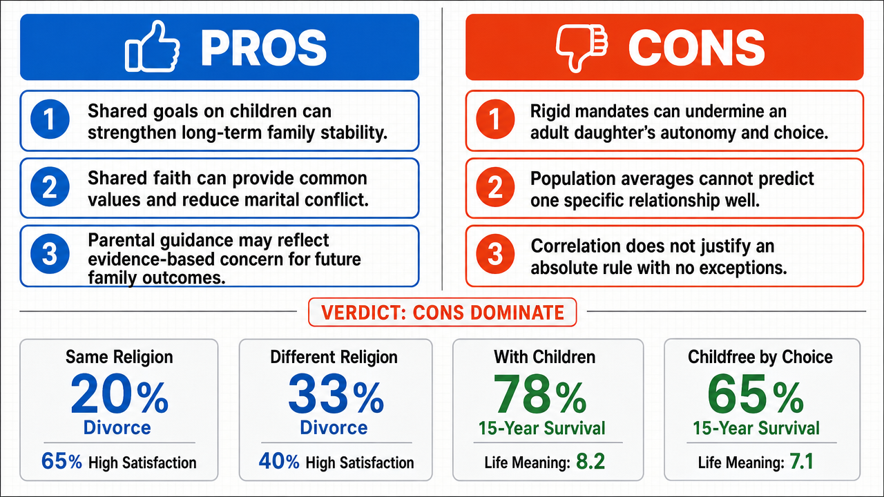 AI Debate Infographic: For a daughter's potential partner, having children is an absolute…