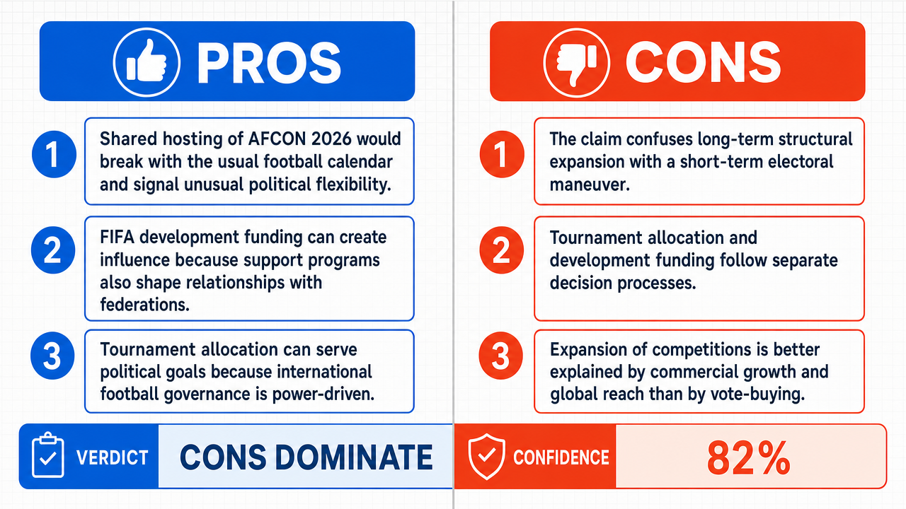 AI Debate Infographic: La FIFA utilise la perspective d'une Coupe d'Afrique des Nations (CAN) en…