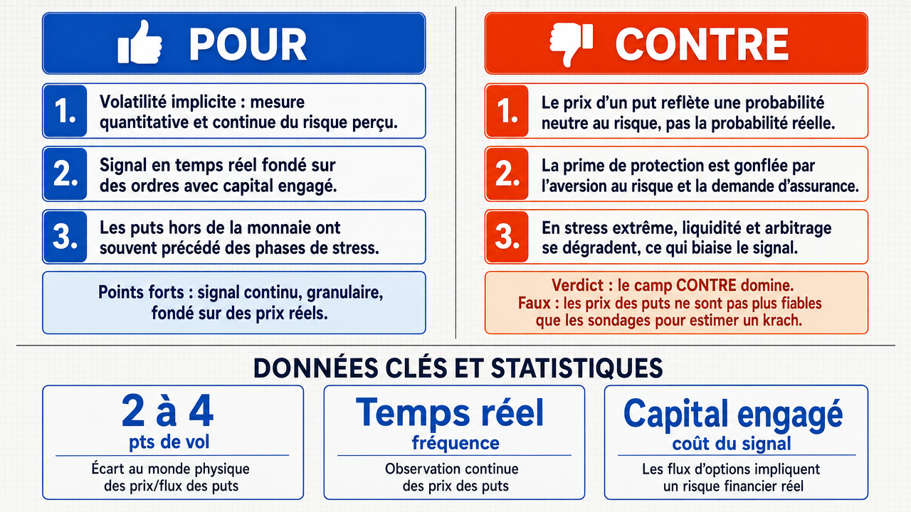 AI Debate Infographic: Les prix des options de protection sur le marché boursier sont une mesure…