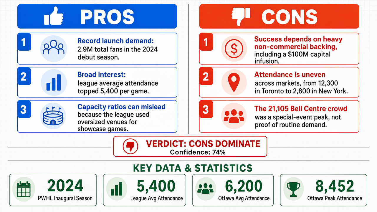 AI Debate Infographic: The Professional Women's Hockey League (PWHL) is experiencing success due…