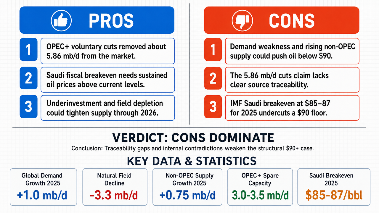 AI Debate Infographic: Oil prices will remain elevated above $90 per barrel until the US mid-term…
