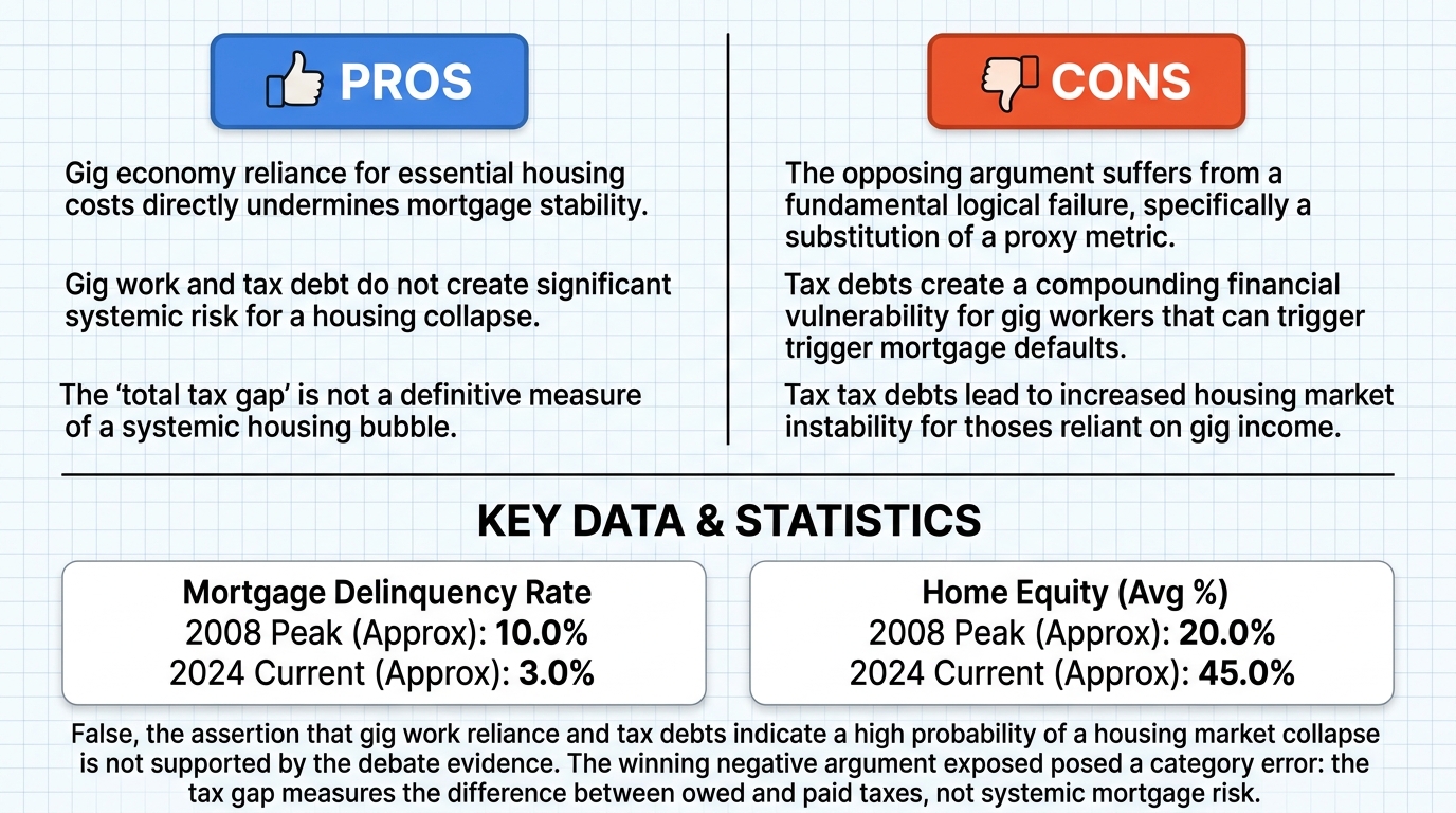 AI Debate Infographic: The current widespread reliance on gig work to cover mortgage payments…
