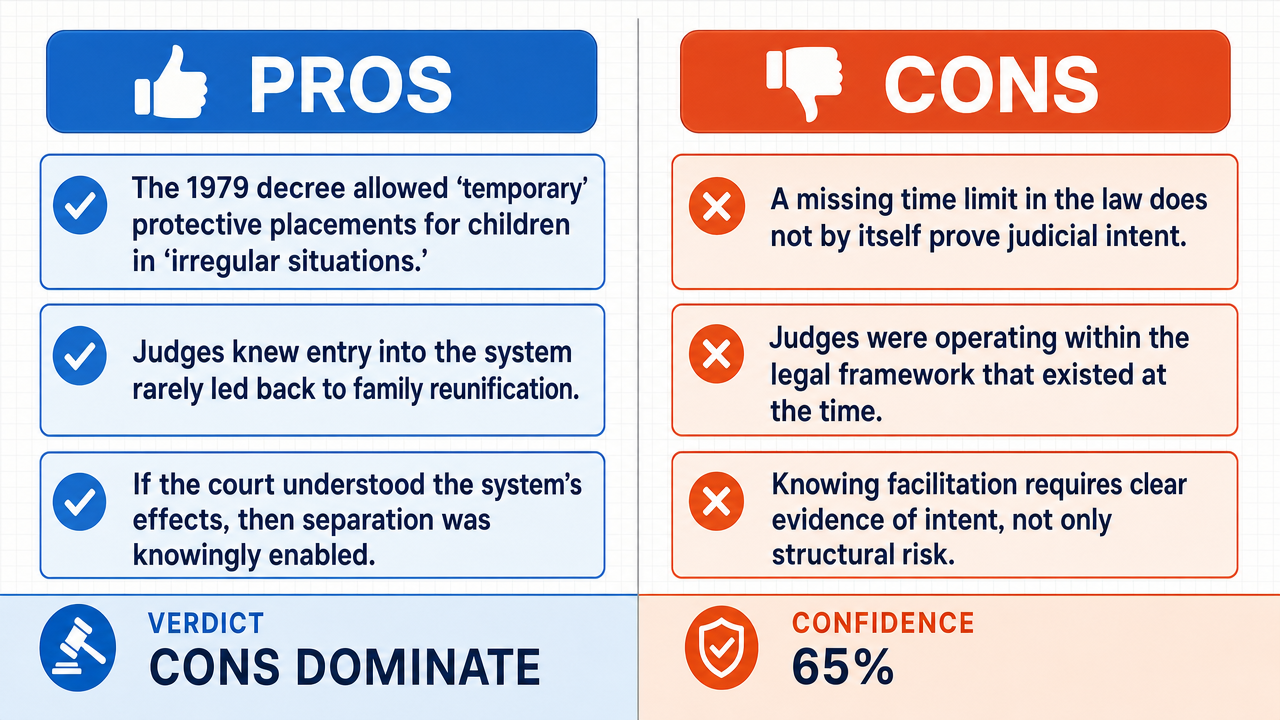 AI Debate Infographic: The juvenile court in Concepción knowingly facilitated the permanent…