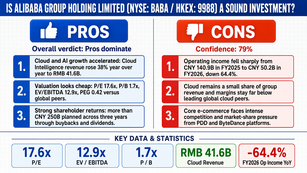 AI Debate Infographic: Should we invest Alibaba for a 5 year horizon ?