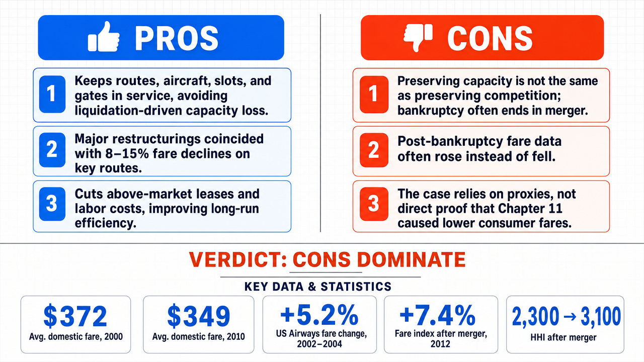 AI Debate Infographic: The strategic use of Chapter 11 bankruptcy by US airlines has demonstrably…