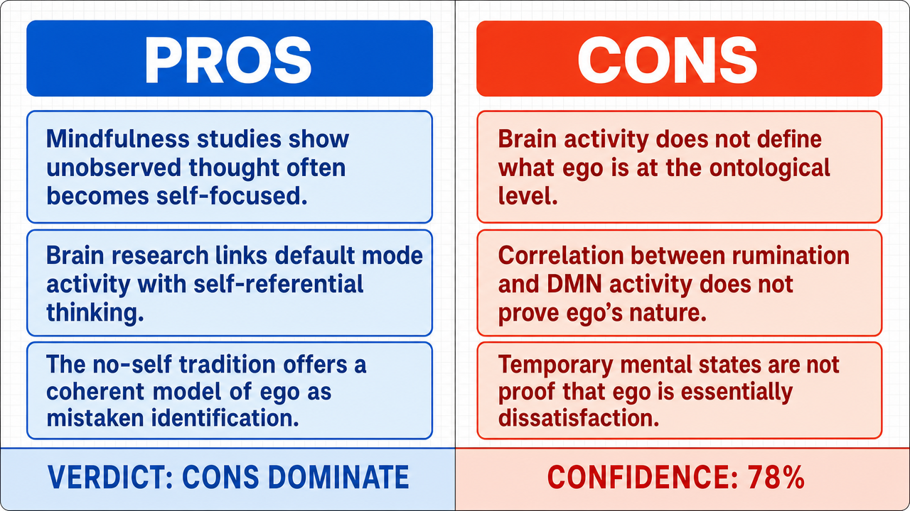 AI Debate Infographic: L'ego est un sens de soi qui se manifeste lorsque l'esprit est inobservé et…