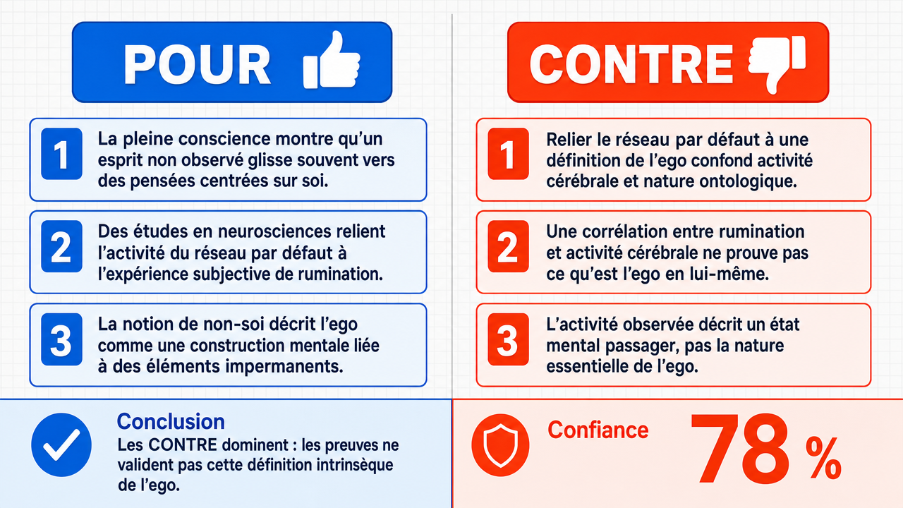 AI Debate Infographic: L'ego est un sens de soi qui se manifeste lorsque l'esprit est inobservé et…