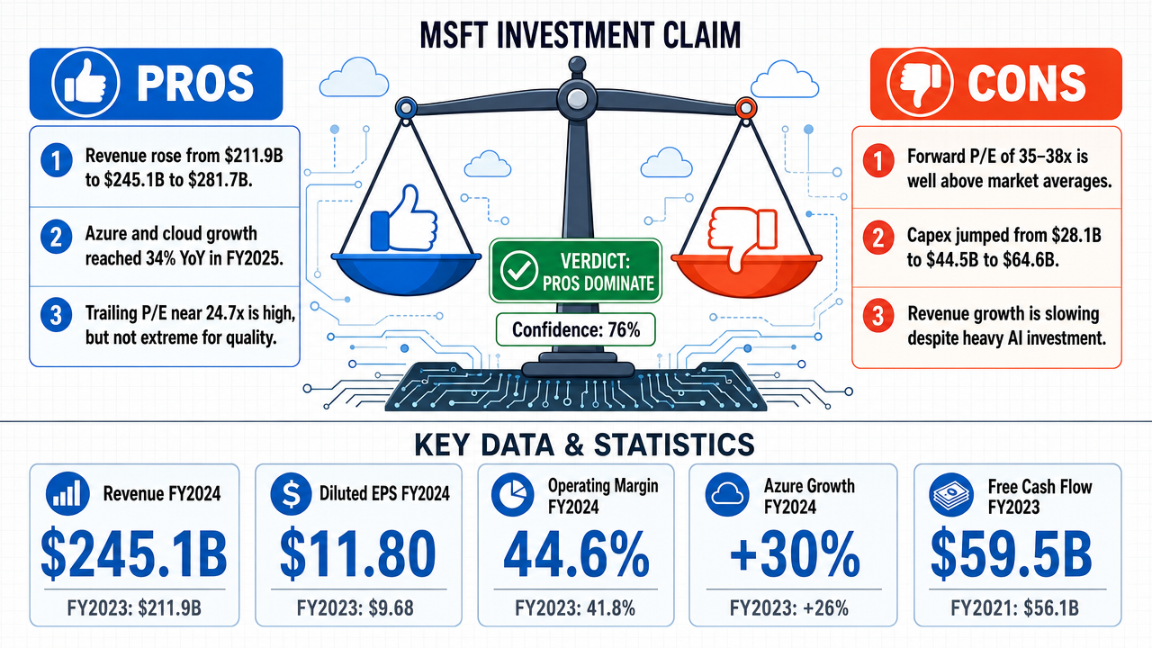 AI Debate Infographic: it is a good idea to invest today in Microsoft Corporation Common Stock…