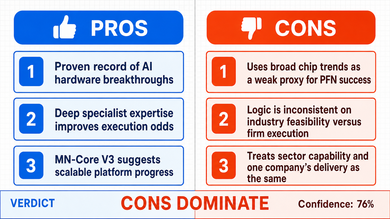 AI Debate Infographic: Preferred Networks (PFN) will achieve its goal of approximately 10 times…