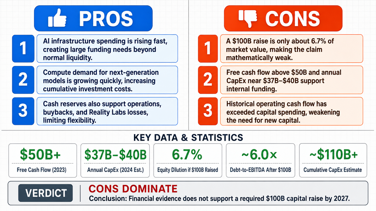 AI Debate Infographic: Meta Platforms, Inc. will need to raise at least $100 billion in new…