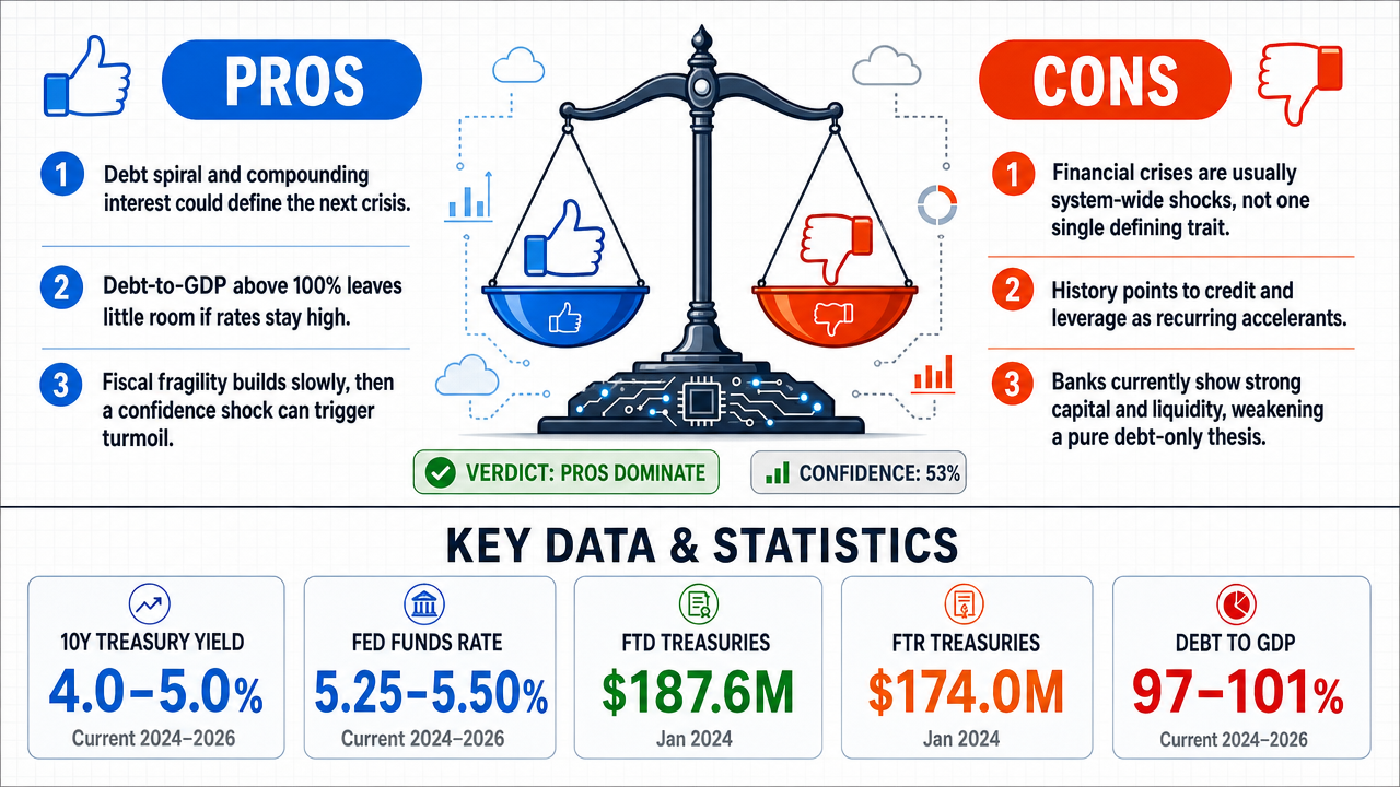 AI Debate Infographic: The next US financial crisis will be defined primarily by a loss of…