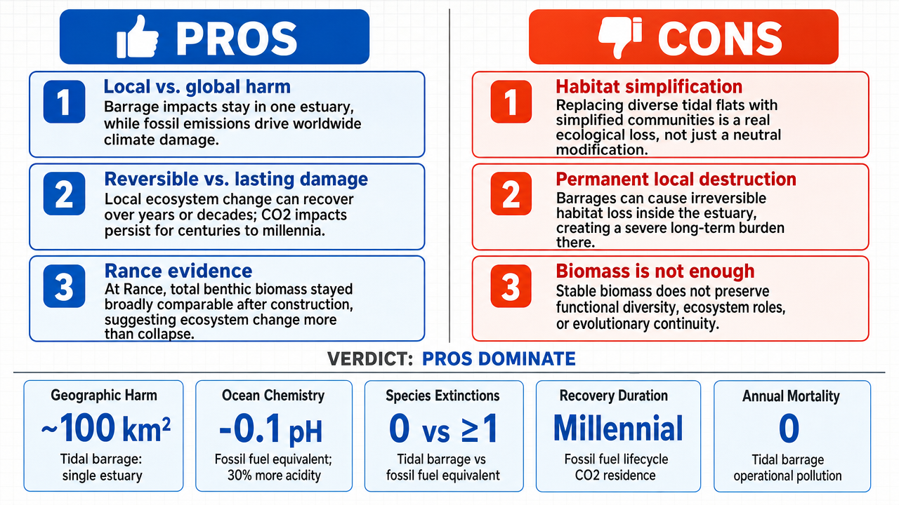 AI Debate Infographic: The environmental impacts of dam-based tidal power plants, such as the…