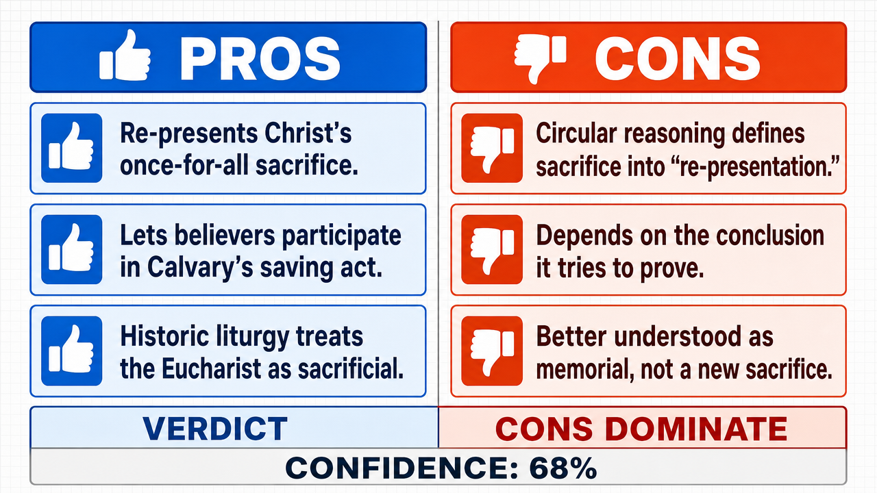 AI Debate Infographic: The Eucharist is a true sacrifice rather than only a memorial meal