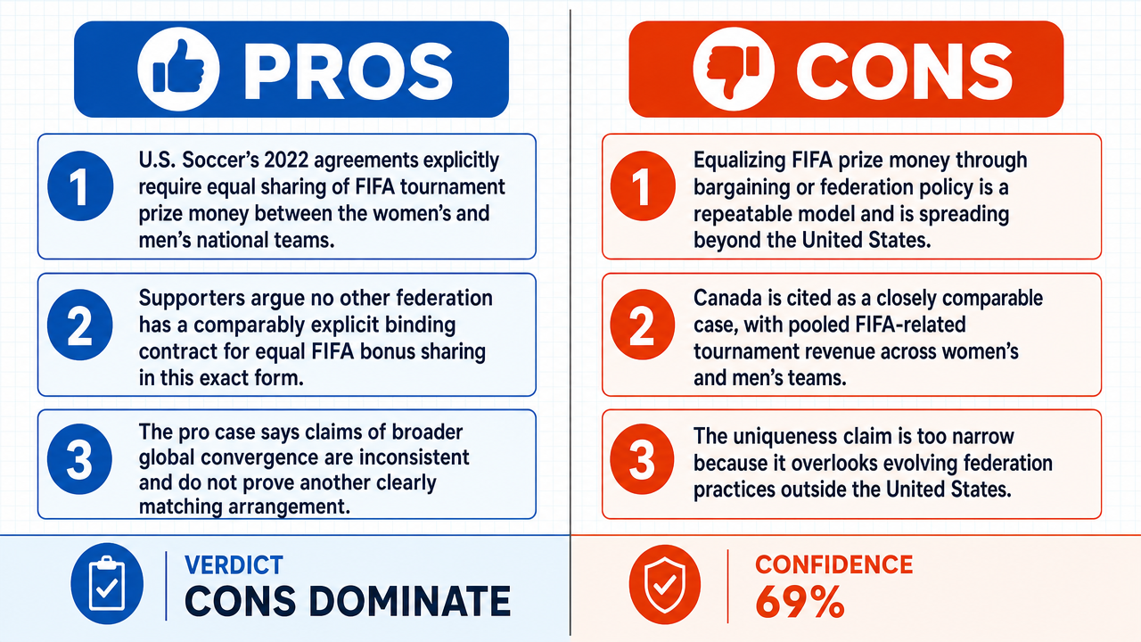 AI Debate Infographic: The US Women's National Team is the only team in the world that receives…