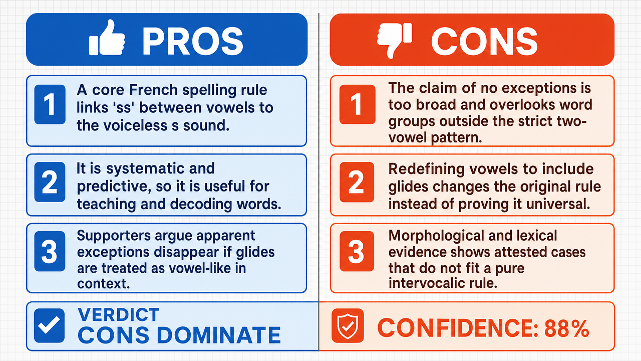 AI Debate Infographic: La règle selon laquelle les deux "s" (ss) ne se trouvent qu'entre deux…