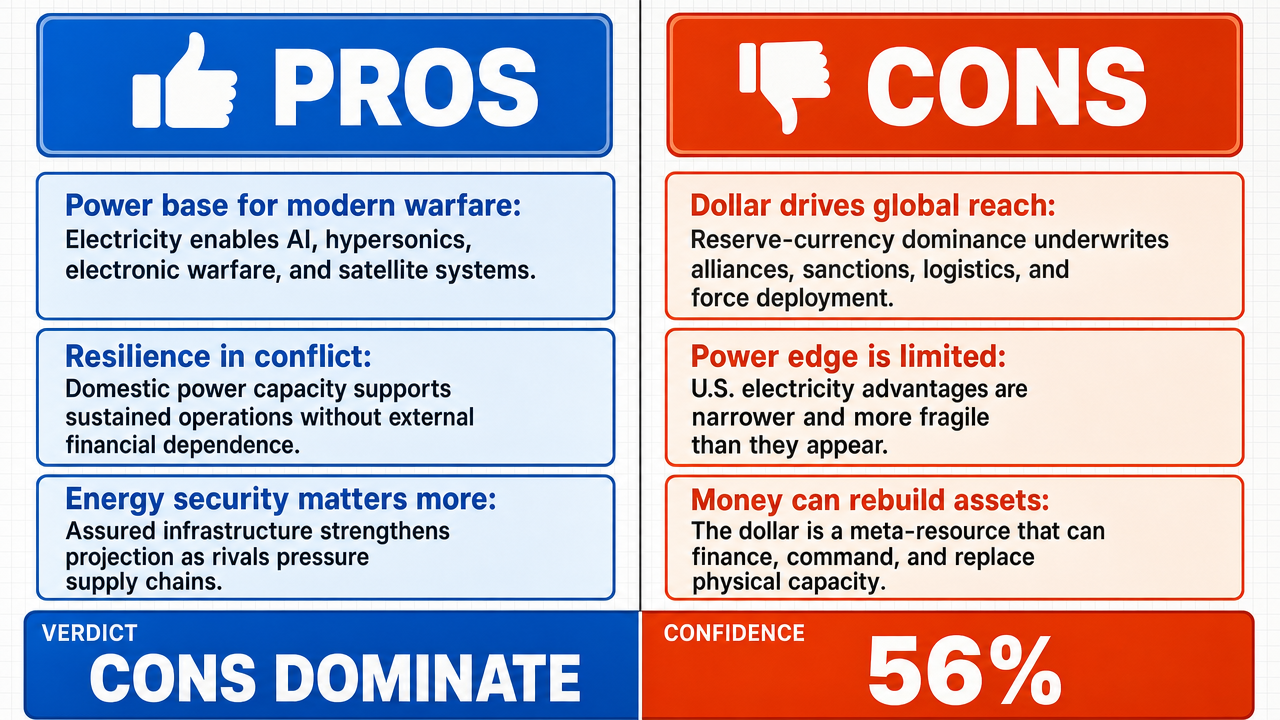 AI Debate Infographic: Is physical electricity generation capacity 2026-09-02 a more valuable…