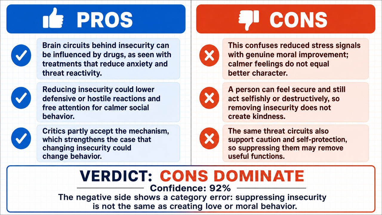 AI Debate Infographic: An 'Ozempic pill for insecurity' would eliminate all personal insecurities…