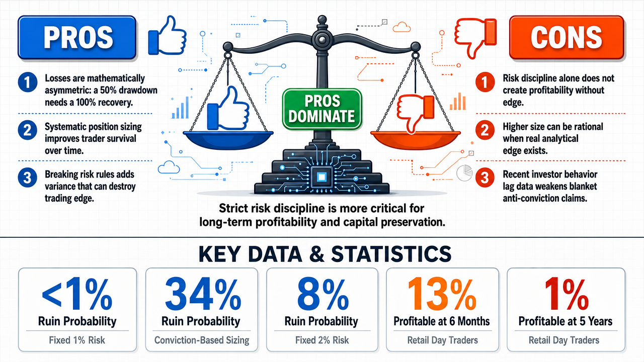 AI Debate Infographic: Is strict risk discipline more critical for sustained trading success than…