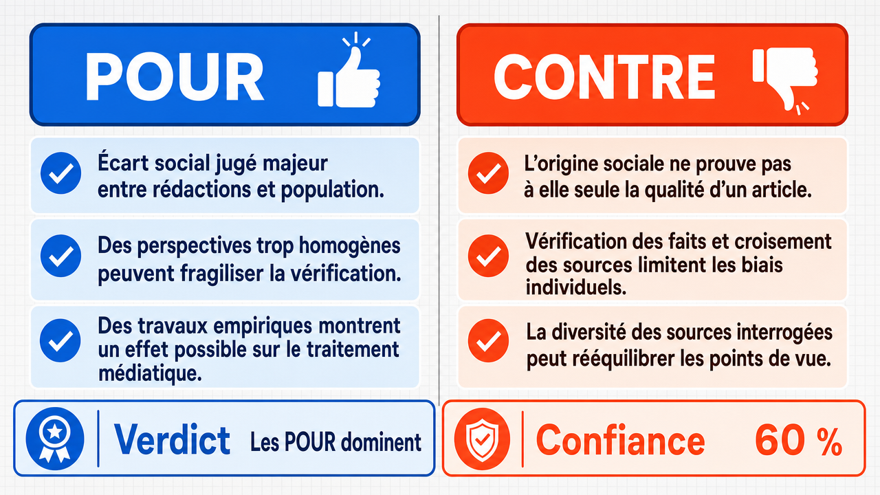 AI Debate Infographic: La composition des rédactions journalistiques françaises, caractérisée par…