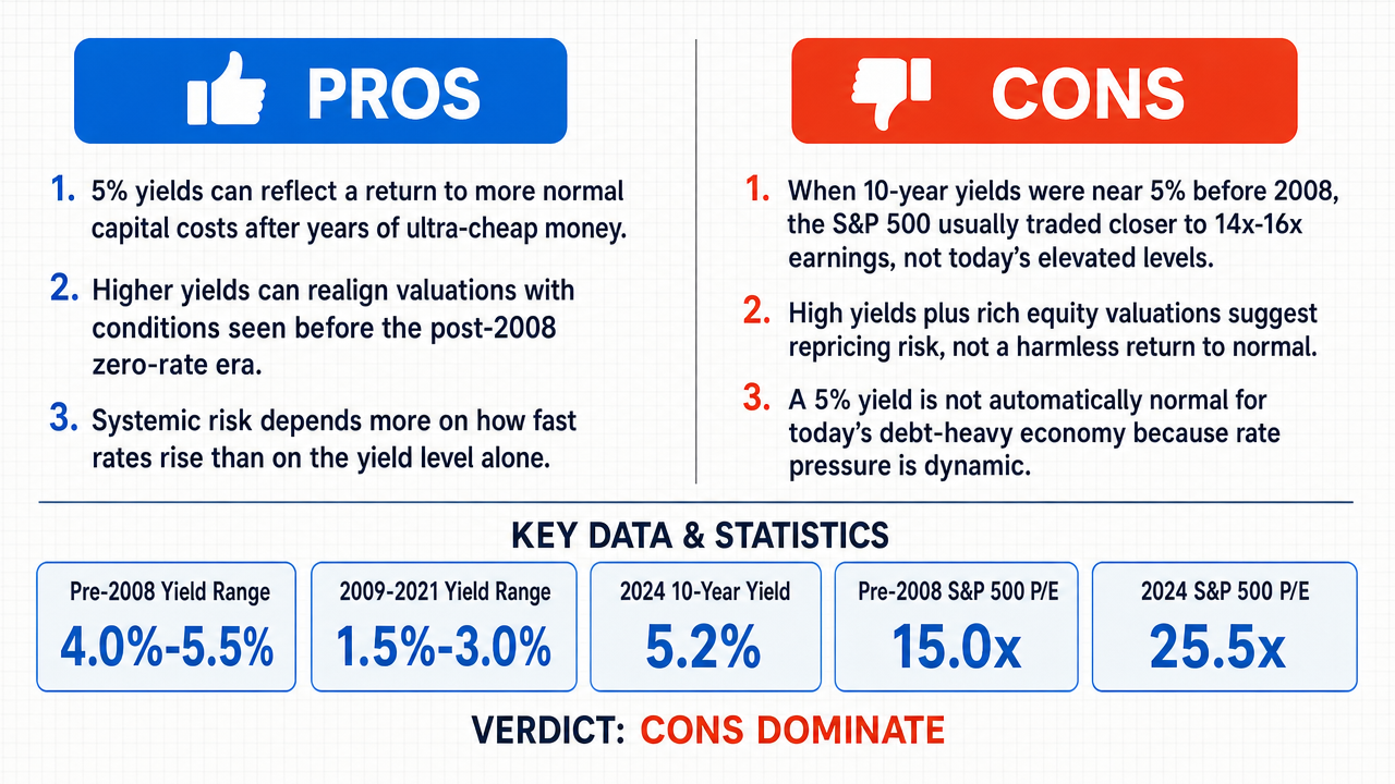 AI Debate Infographic: The 10-year US Treasury yield surpassing 5% signifies a return to…