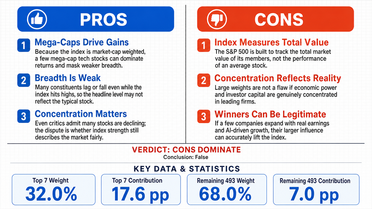 AI Debate Infographic: The current S&P 500 market is a 'fake bull market' because a significant…