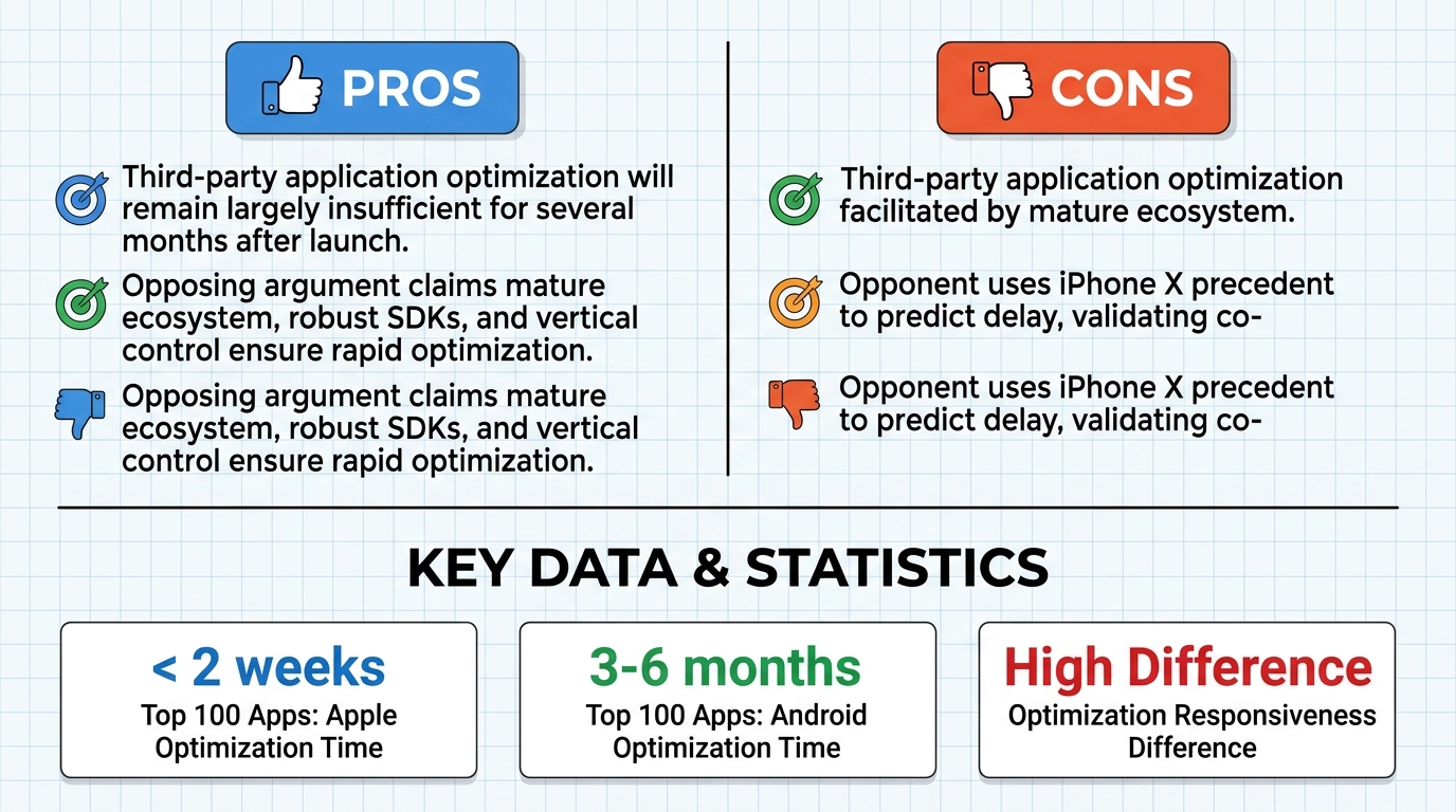AI Debate Infographic: L'optimisation des applications tierces pour l'écran pliable d'Apple sera…