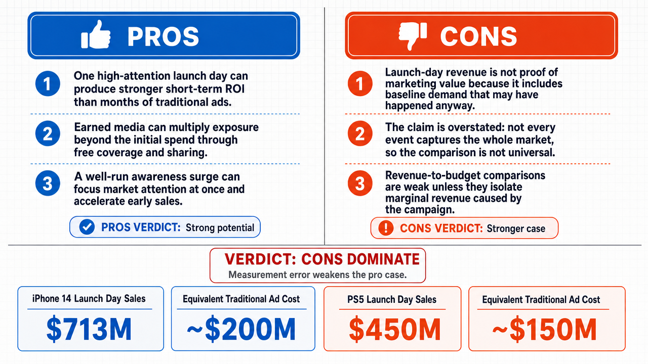 AI Debate Infographic: A single day of generating public awareness for a product is more valuable…