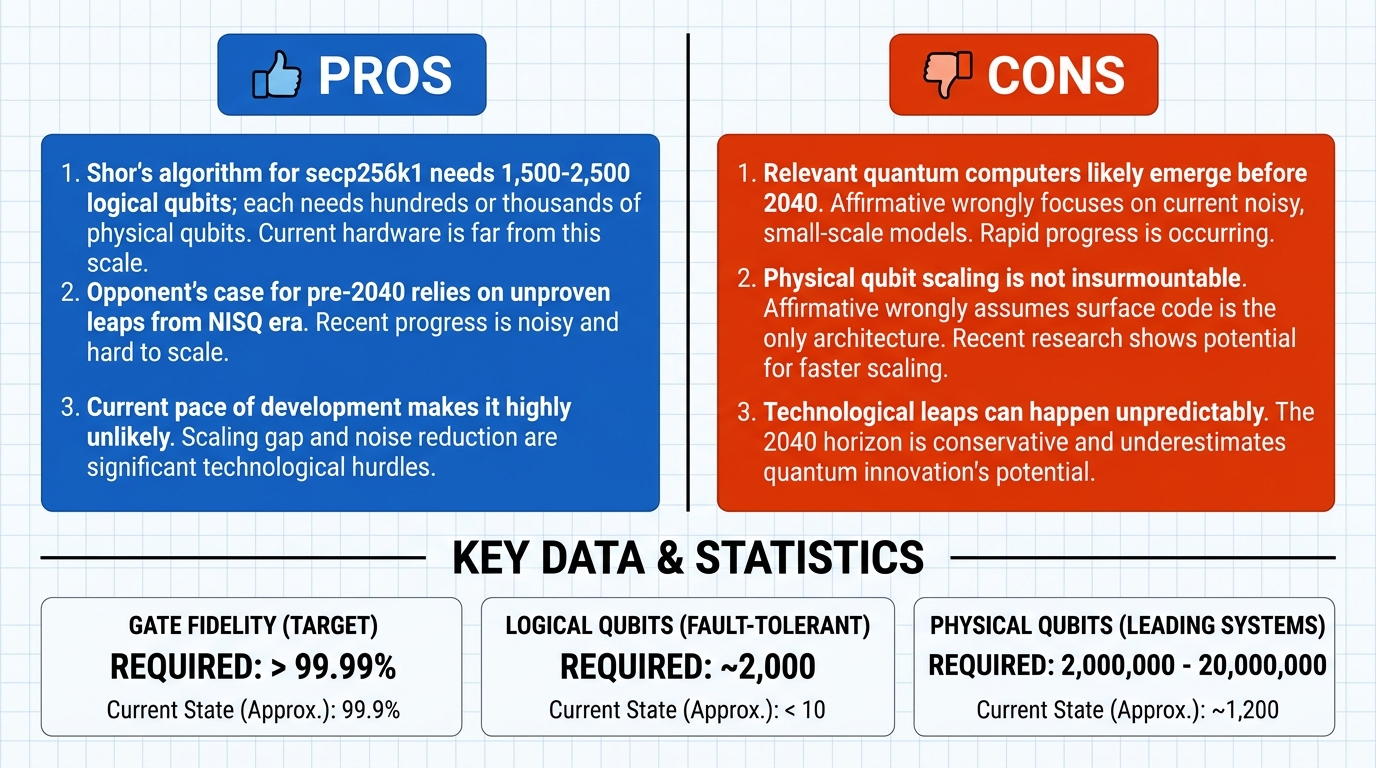 AI Debate Infographic: Usable quantum computers capable of breaking Bitcoin's cryptography will…