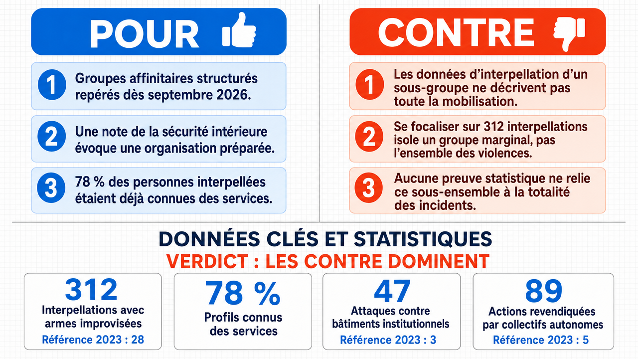 AI Debate Infographic: La violence observée lors des manifestations d'octobre 2026 en France est…
