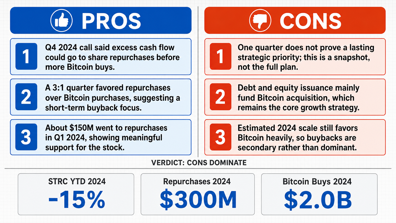 AI Debate Infographic: MicroStrategy's CEO, Michael Saylor, is prioritizing buying back…