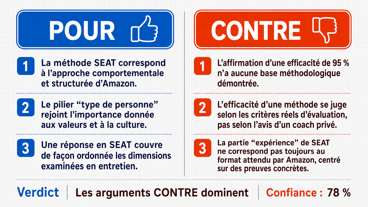 AI Debate Infographic: La méthode SEAT (Skills, Experience, Achievements, Type of person) est la…