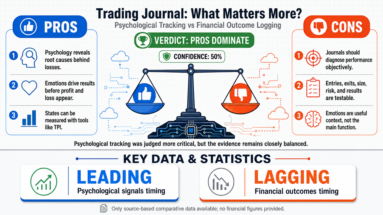 AI Debate Infographic: Is a trading journal more critical for tracking psychological discipline…