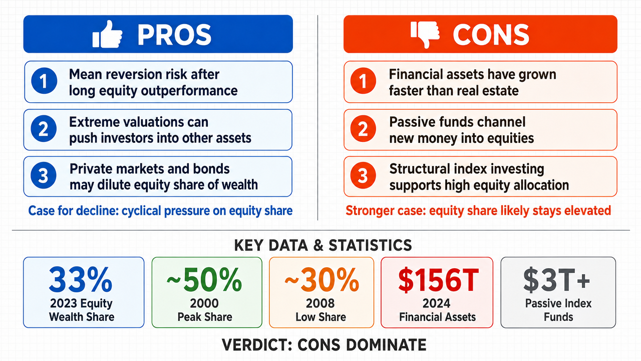 AI Debate Infographic: The proportion of American wealth held in the stock market will decrease…