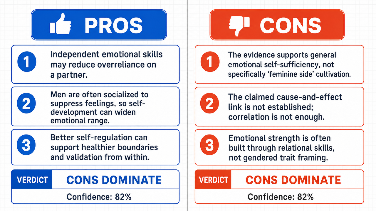 AI Debate Infographic: For men, independently connecting with their 'feminine side' is crucial to…