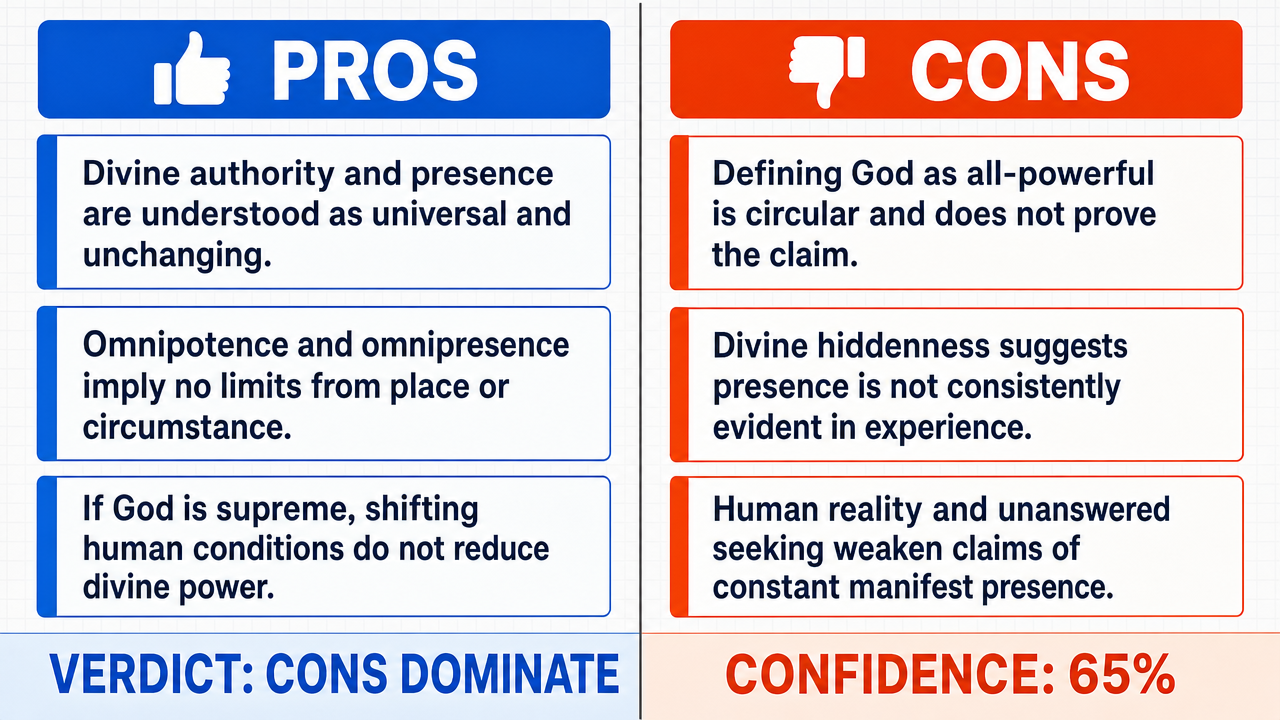 AI Debate Infographic: God's authority and power are not diminished by changing human…