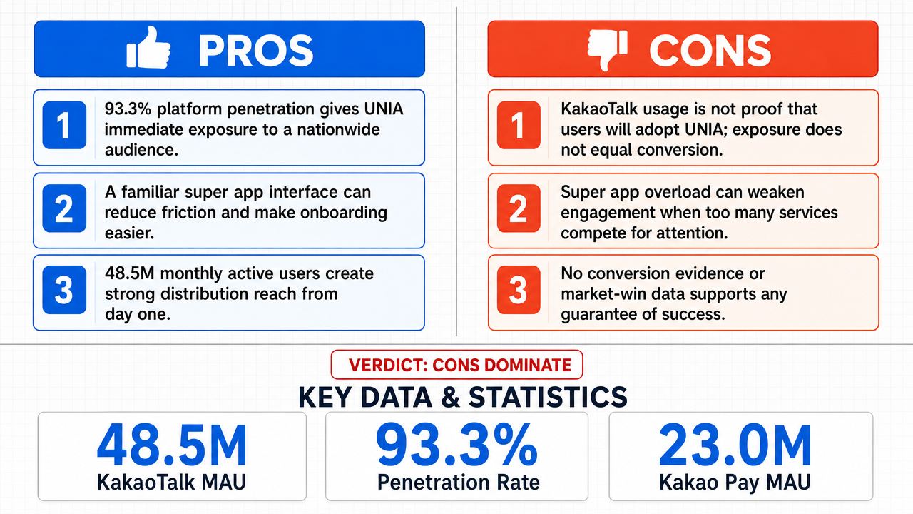 AI Debate Infographic: UNIA's integration with KakaoTalk will guarantee its widespread adoption…