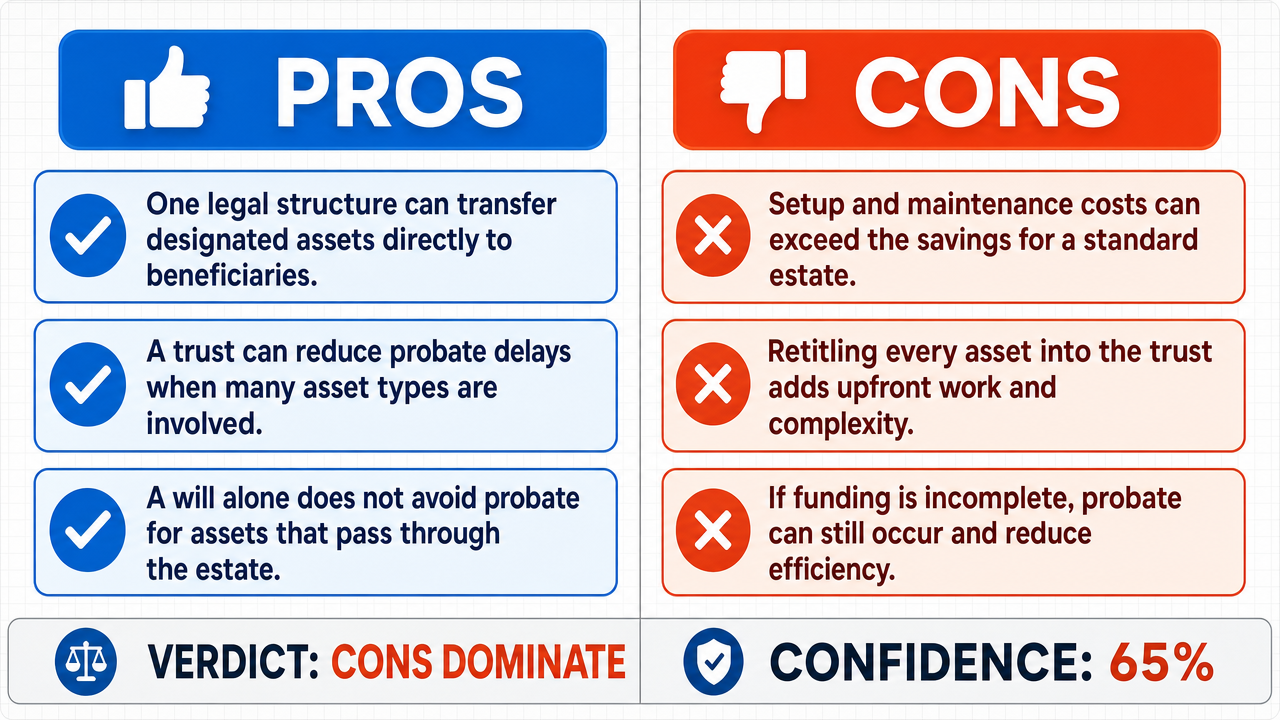 AI Debate Infographic: Is a revocable trust the most efficient method for a standard estate to…