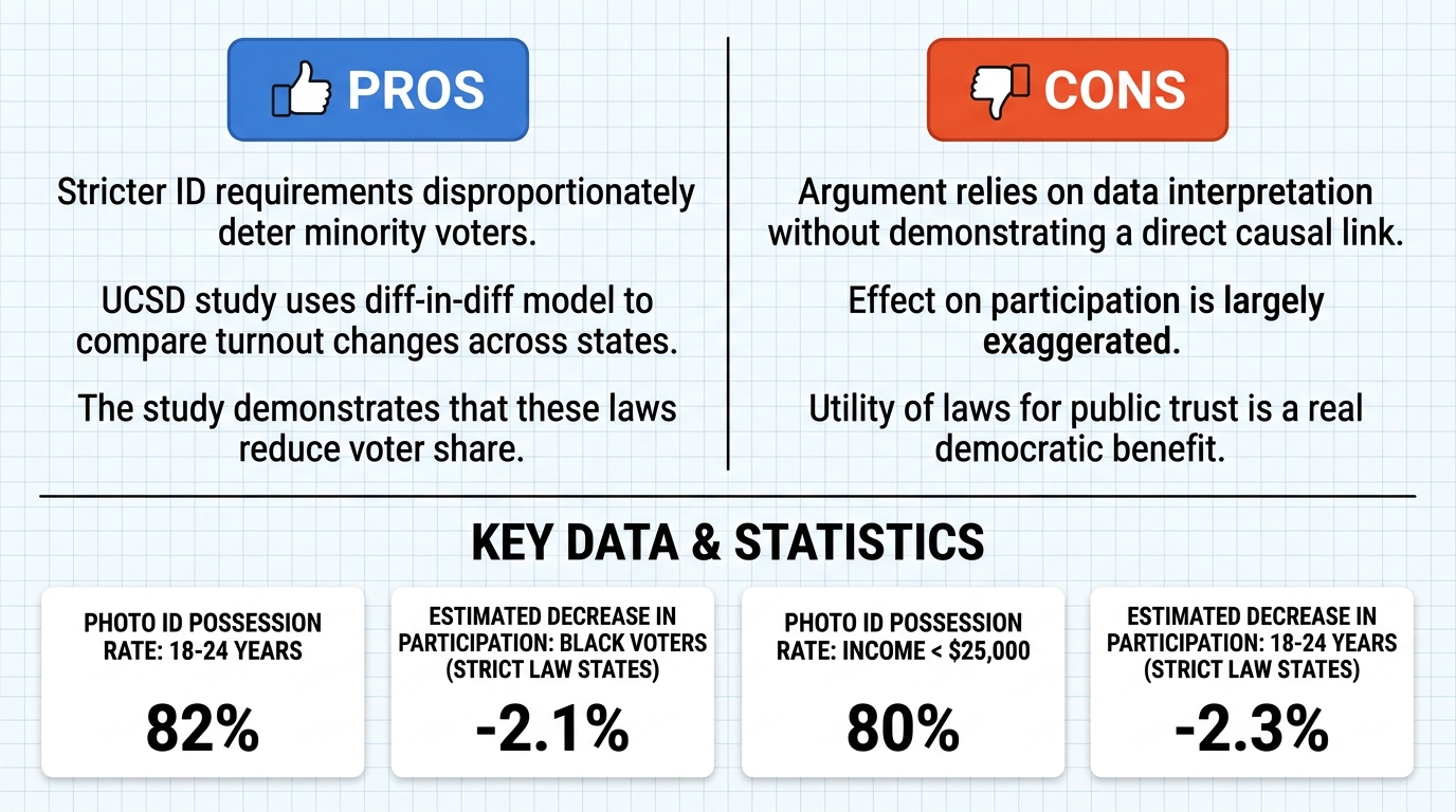 AI Debate Infographic: Aux États-Unis, des lois d'identification des électeurs plus strictes font…