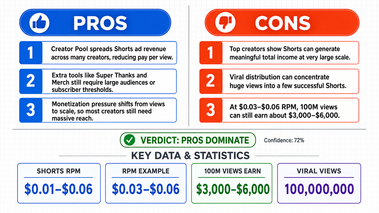 AI Debate Infographic: Monetization for 'shorts' creators on the popular video-sharing platform is…