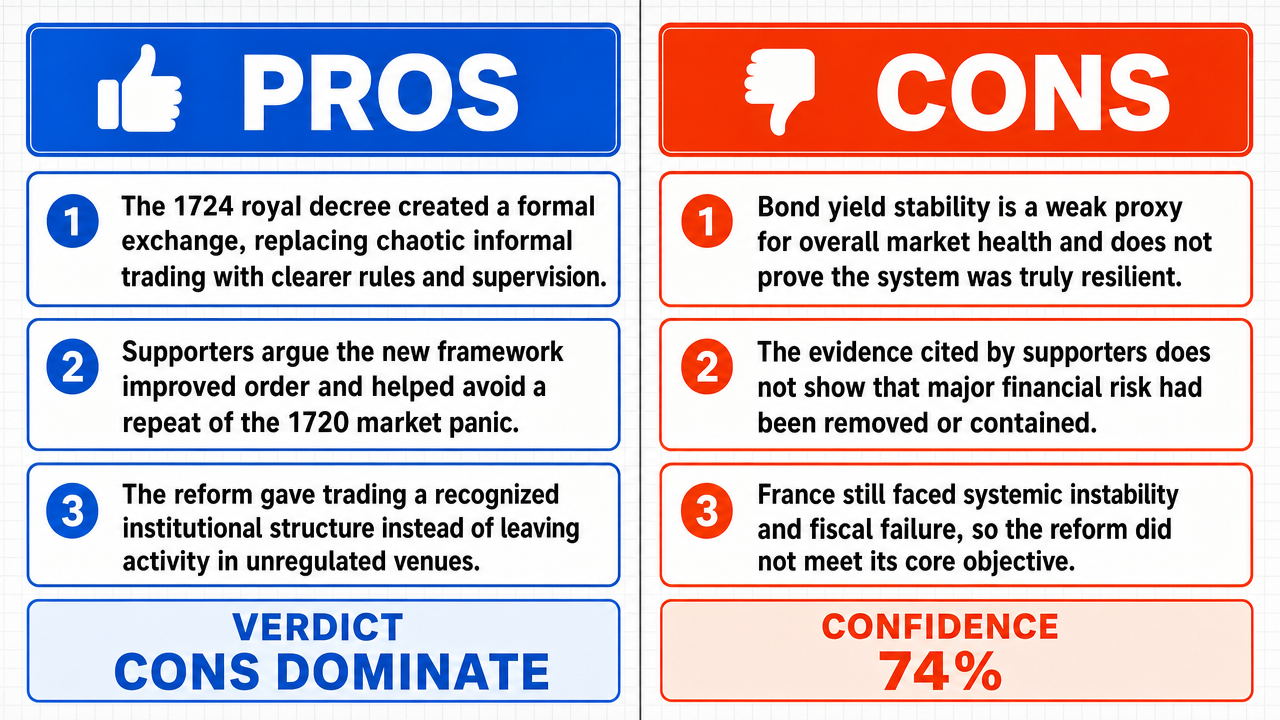AI Debate Infographic: The establishment of an official stock exchange with strict rules by the…