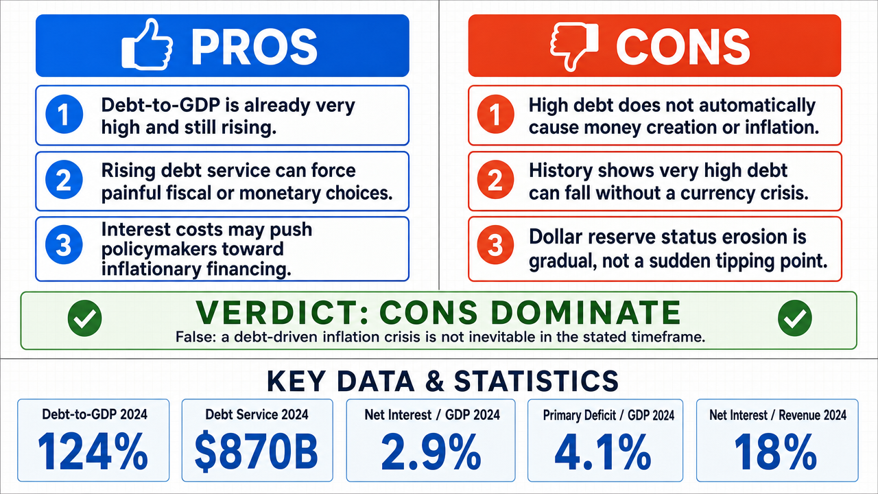 AI Debate Infographic: The United States national debt will lead to a significant financial event…