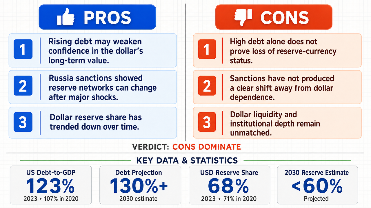 AI Debate Infographic: The US dollar's status as the global reserve currency will significantly…